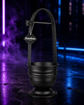 Carbonera negra sobre fondo neón MasterHookah