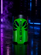 Cubrevientos El Bomber verde sobre fondo neón MasterHookah