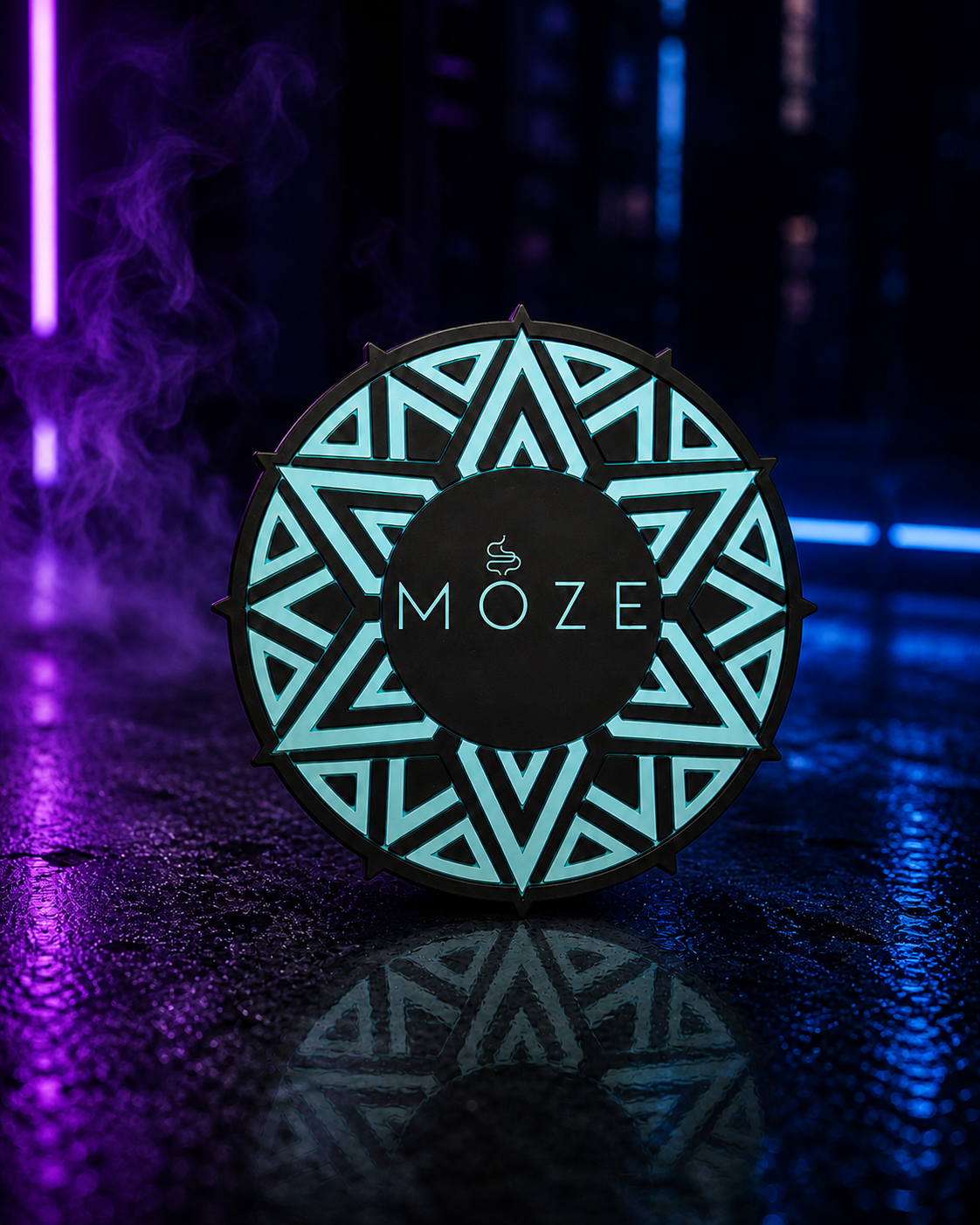 Tapete Moze sobre fondo neón MasterHookah